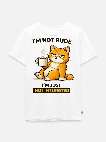 Mürrische Katzenkaffee-Einstellung - Kinder Premium Bio T-Shirt - Weiß