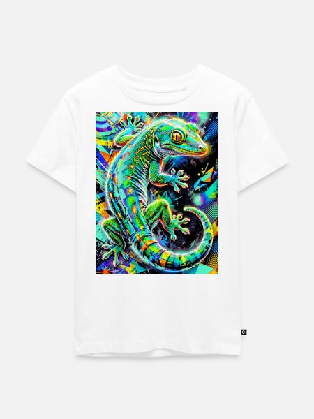 Gecko - Kinder Premium Bio T-Shirt - Weiß