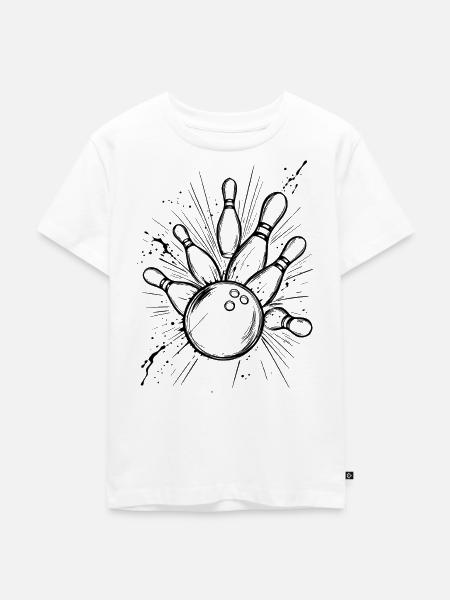 Bowling - Kinder Premium Bio T-Shirt - Weiß