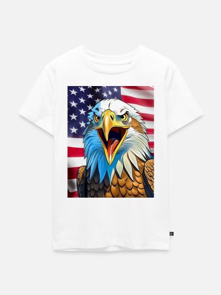 Adler - Kinder Premium Bio T-Shirt - Weiß