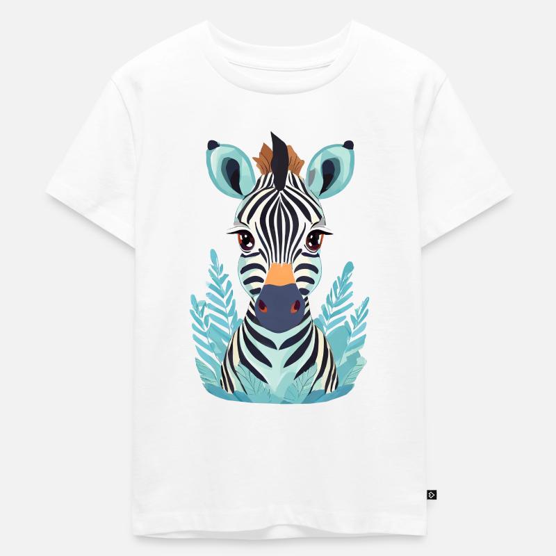 Zebra - Kinder Premium Bio T-Shirt - Weiß