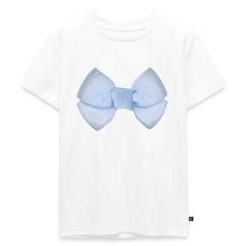 Bow Blue - Kids Premium Organic T-Shirt - white - Front - Hailey (125cm)
