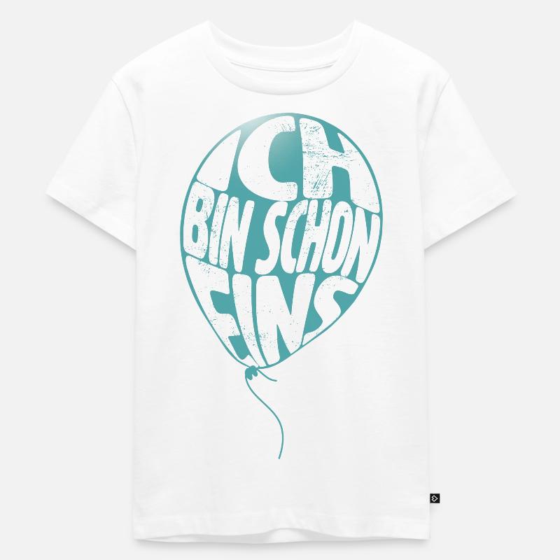 Ich bin schon 1 - Luftballon - Kinder Premium Bio T-Shirt - Weiß