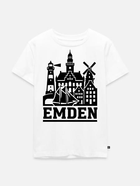 Emden Ostfriesland - Kinder Premium Bio T-Shirt - Weiß