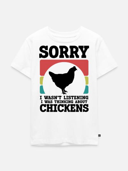Huhn Spruch Retro-Style - Kinder Premium Bio T-Shirt - Weiß