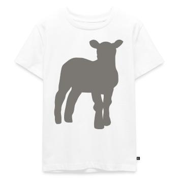 Lamm - Kinder Premium Bio T-Shirt - Weiß - Vorne - Hailey (125cm)