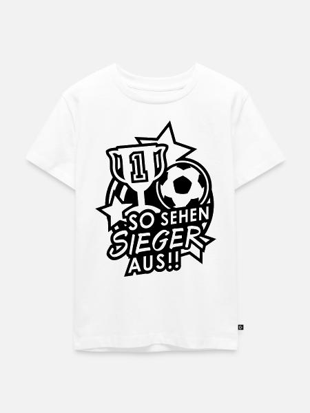 Sieger Fußball - Kinder Premium Bio T-Shirt - Weiß