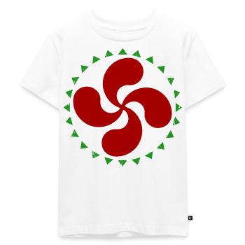 Croix Basque Lauburu - T-shirt Premium bio Enfant - blanc - Devant - Hailey (125cm)