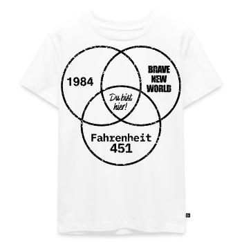 Dystopie - Du Bist Hier - dunkel - Kinder Premium Bio T-Shirt - Weiß - Vorne - Hailey (125cm)