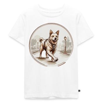Dog Walking Logo - Kids Premium Organic T-Shirt - white - Front - Hailey (125cm)