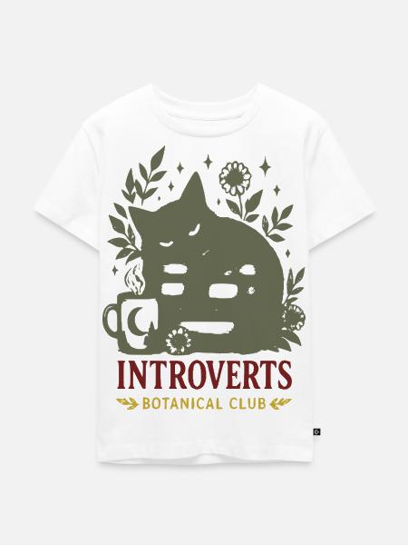 Introvert Botanik Club - Kinder Premium Bio T-Shirt - Weiß