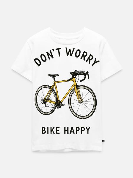 Bike happy - Kinder Premium Bio T-Shirt - Weiß