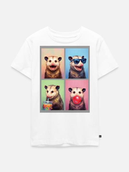 Opossums Opossum - Kinder Premium Bio T-Shirt - Weiß