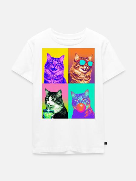 Katzen American Bobtail Katze - Kinder Premium Bio T-Shirt - Weiß