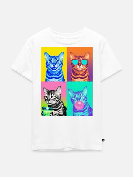 Katzen Bengal Katze - Kinder Premium Bio T-Shirt - Weiß
