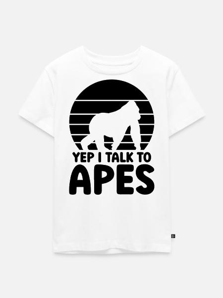 Affe Silhouette Humor - Kinder Premium Bio T-Shirt - Weiß
