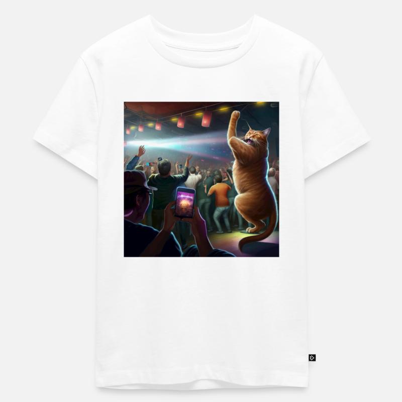Cat dancing - Kinder Premium Bio T-Shirt - Weiß