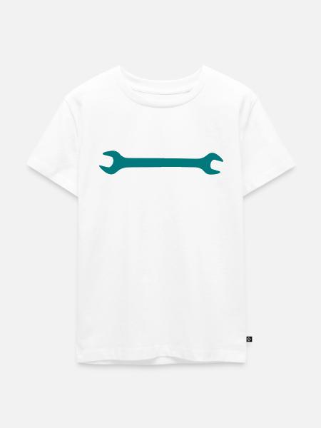 Schraubenschlüssel - Kinder Premium Bio T-Shirt - Weiß