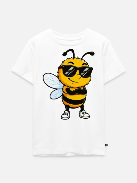 Sonnenbiene mit Stil - Kinder Premium Bio T-Shirt - Weiß
