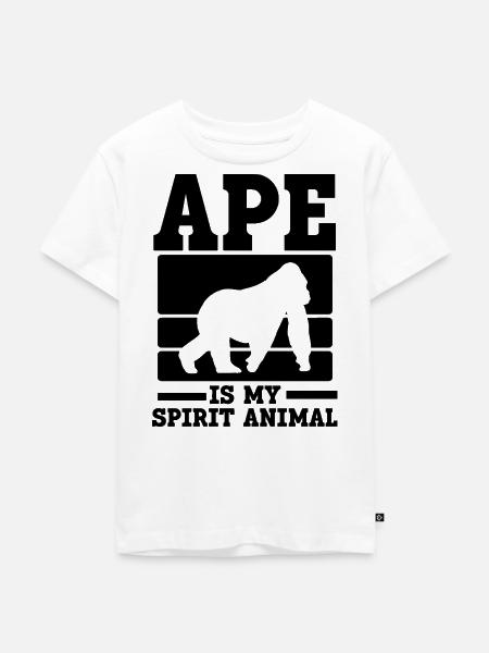 Affe Humor Spruch - Kinder Premium Bio T-Shirt - Weiß