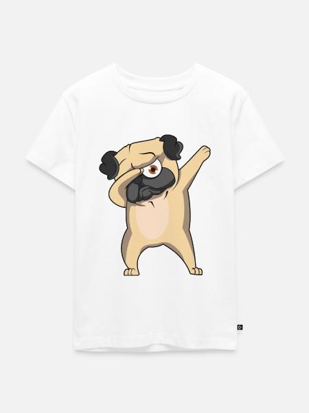 Pug Dab - Kinder Premium Bio T-Shirt - Weiß