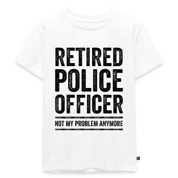 AGENT DE POLICE RETIRÉ COP en pension de retraite - T-shirt Premium bio Enfant - blanc - Devant - Hailey (125cm)