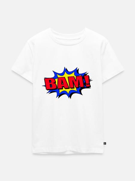 Bam Comic Slogan - Kinder Premium Bio T-Shirt - Weiß