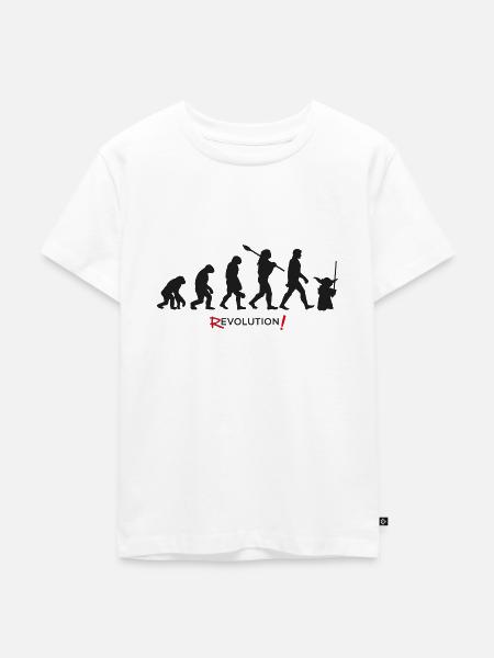 Evolution zukünftige Science-Fiction-Revolution - Kinder Premium Bio T-Shirt - Weiß