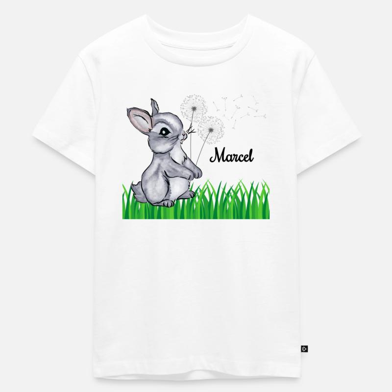 Hase Name Geschenk Marcel - Kinder Premium Bio T-Shirt - Weiß