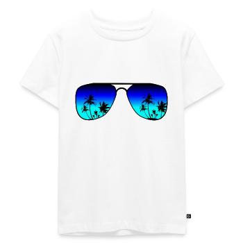 Sunglasses vacation - Kids Premium Organic T-Shirt - white - Front - Hailey (125cm)