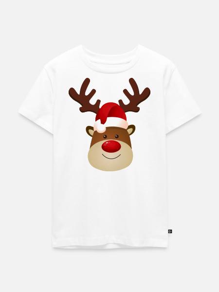 Rudolph Red Nose Reindeer - Kinder Premium Bio T-Shirt - Weiß