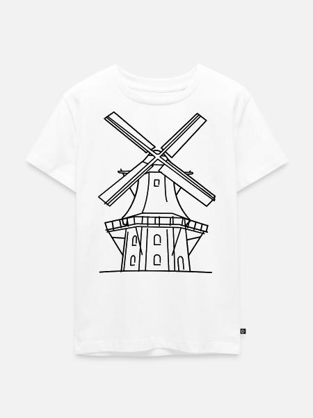 Windmühle - Kinder Premium Bio T-Shirt - Weiß
