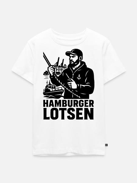 Hamburger Lotsen Hafen - Kinder Premium Bio T-Shirt - Weiß
