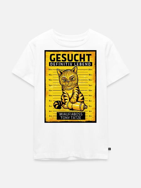 Graffiti Katze Gesucht - Kinder Premium Bio T-Shirt - Weiß