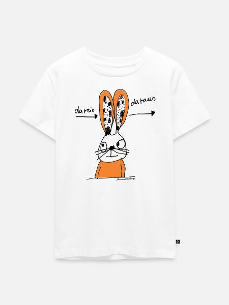 Hase da rein da raus - Kinder Premium Bio T-Shirt - Weiß