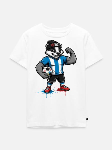 Panda Fußballheld im FC Stil - Kinder Premium Bio T-Shirt - Weiß