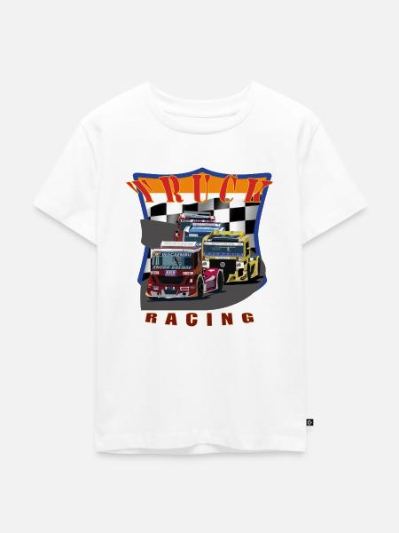 Truck racing 1 - Kinder Premium Bio T-Shirt - Weiß