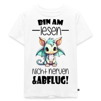 Lesen Schulkind Drache - Kinder Premium Bio T-Shirt - Weiß - Vorne - Hailey (125cm)