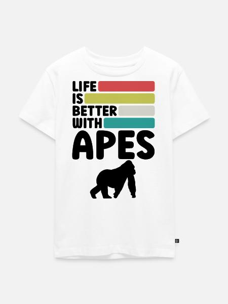 Affen Spruch Retro - Kinder Premium Bio T-Shirt - Weiß