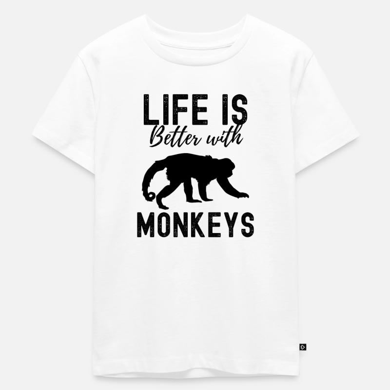 Affe - Kinder Premium Bio T-Shirt - Weiß