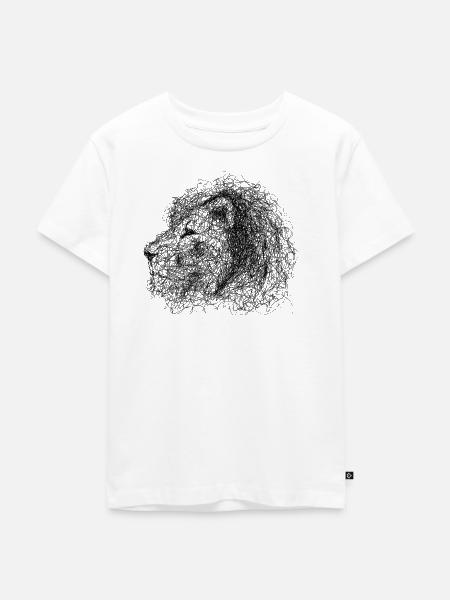 Lion Scribble - Kinder Premium Bio T-Shirt - Weiß