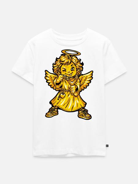 Engel Humor Love - Kinder Premium Bio T-Shirt - Weiß