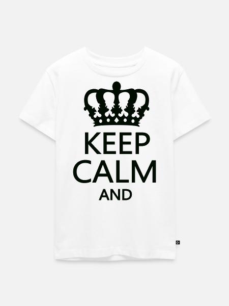 Königskrone Keep Calm Motiv - Kinder Premium Bio T-Shirt - Weiß
