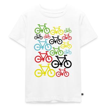 Fahrrad Farben bunt - Kinder Premium Bio T-Shirt - Weiß - Vorne - Hailey (125cm)