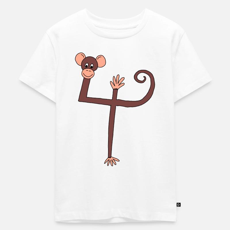 Äffchen 4 - Kinder Premium Bio T-Shirt - Weiß