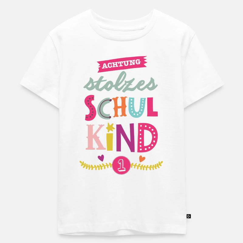 Stolzes Schulkind Maedchen - Kinder Premium Bio T-Shirt - Weiß