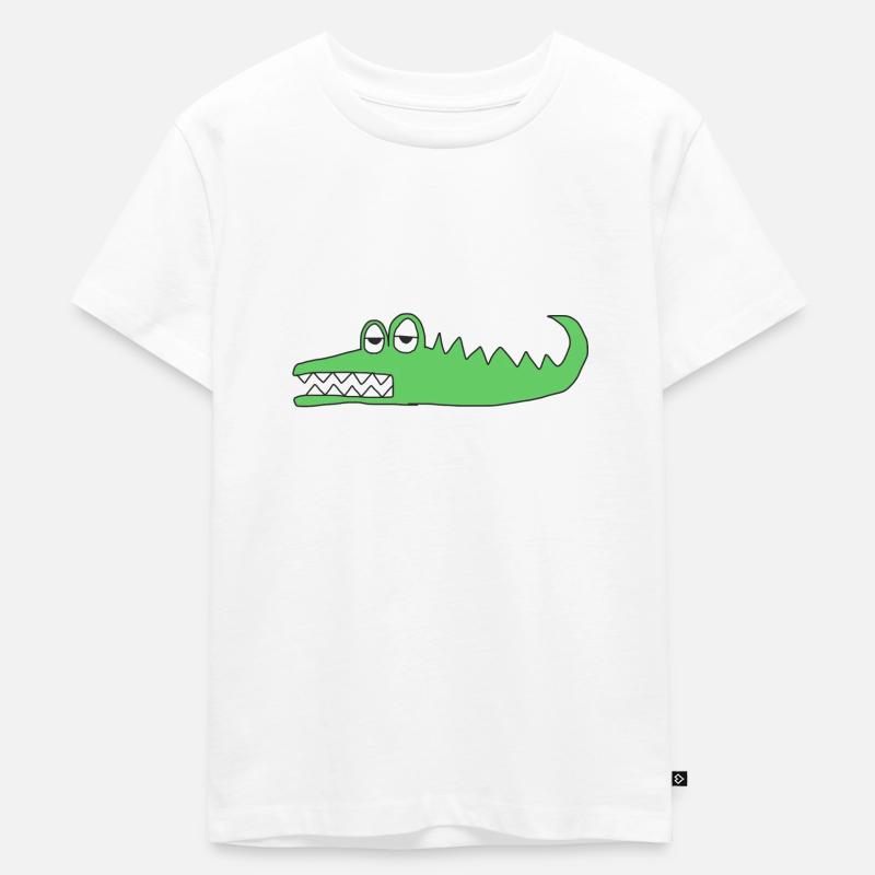 Krokodil - Kinder Premium Bio T-Shirt - Weiß