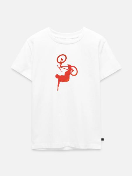 Mountainbiking Trail - Kinder Premium Bio T-Shirt - Weiß