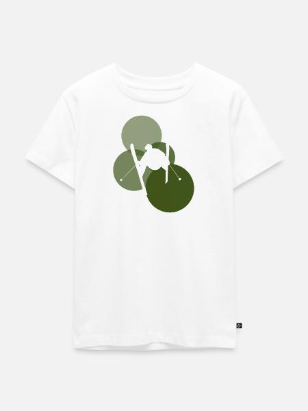 Ski Skiing Schi - Kinder Premium Bio T-Shirt - Weiß