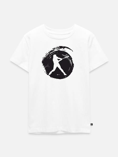Baseball Baseball Softballspieler - Kinder Premium Bio T-Shirt - Weiß